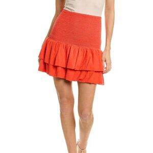 Nation LTD Mitzy Smocked Ruffle Tiered Mini Skirt Size XS